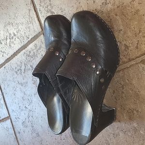 Dansko Black Open Back Clogs